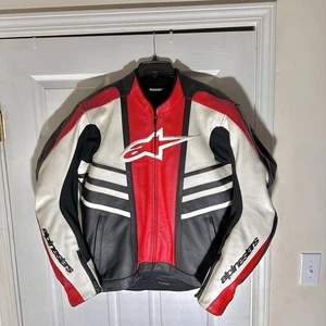 Alpinestars Motorcycle Jacket Airflow Leather Red White Black Size EU54 US44 Pro - Picture 1 of 6