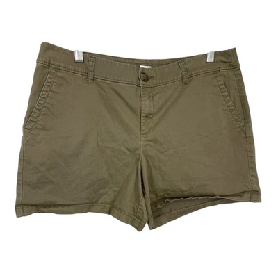 Liz Claiborne Chino Shorts Size 12 Khaki Tan Stretch Cotton Twill 4.5" Inseam - Image 1 of 4