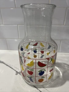 Brocca caraffa succo vintage vetro soffiato a mano pera-anguria-uva-limone-berry - Foto 1 di 6