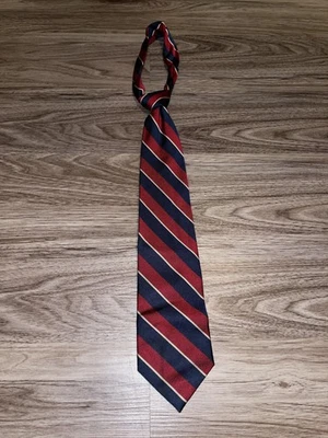 Галстук Hathaway мужской один размер красный темно-синий в полоску 100% шелк ручной работы галстук классический - Изображение 1 из 4