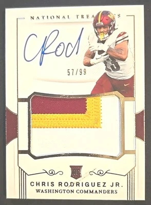 CHRIS RODRIGUEZ JR. 2023 NATIONAL TREASURES ROOKIE PATCH RC AUTO /99 WASHINGTON  - Image 1 of 3
