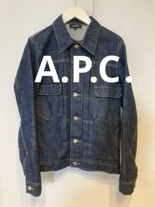 A.P.C. Giacca Denim Indigo XS Uomo Usata 2x Full Zip Stile Compatto - Foto 1 di 6