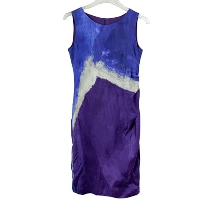 NUEVO Vestido Piazza Sempione SEDA EE. UU. 2 Abstracto VIBRANTE Sin Mangas Italia 38 2012 Foto 1 de 4