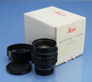 LEICA LEITZ 50MM NOCTILUX-M F1 11821 3rd VERSION E60 LENS +12539 SHADE +BOX NICE - Picture 1 of 5