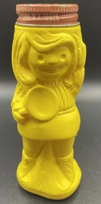 Vintage 1970s Domino Sugar N’ Cinnamon Yellow Cheerleader Theme Shaker - Image 1 of 4