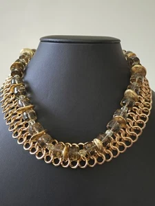 Vintage Halsketten goldfarben/Kristall - Bild 1 von 5