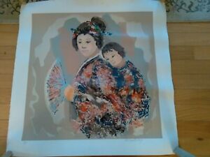 Hilda Rindom "Mother and Daughter" Original Serigraph Lithograph Signed Edition