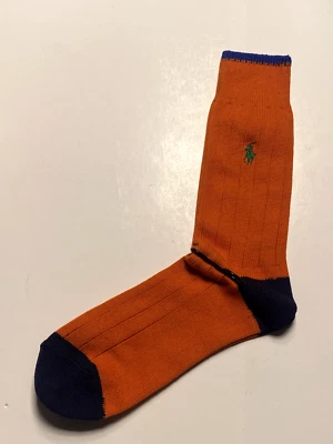 Polo Ralph Lauren Hombres Ragg Crew Calcetines Mezcla Algodón, Naranja, Azul, Verde, 1 Par Foto 1 de 4