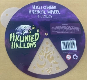 RUEDA PLANTILLA HALLOWEEN HAUNTED HALLOWS 6 DISEÑOS REUTILIZABLES NIÑOS ARTESANÍA DIVERSIÓN - Imagen 1 de 13