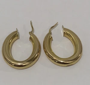 Pendientes de aro hueco de oro 14k vintage MILOR Italia R3-J2 - Imagen 1 de 3