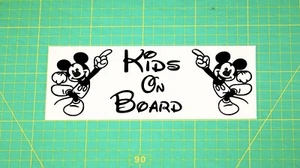Kids On Board Mickey Funny Car Bumper Sticker Window Vinyl Decal Adhesive - Picture 1 of 1