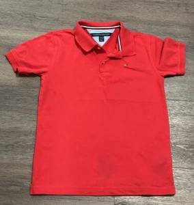 Tommy Hilfiger Boy's Red Short Sleeve Polo Shirt Size M 12/14 - Picture 1 of 4