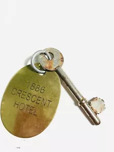 Antique 1880’s Original Crescent Hotel Skeleton Key And Fob Parkes England Union - Picture 1 of 5