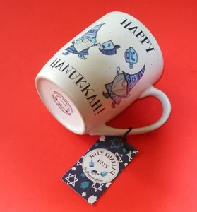 Happy Hanukkah Gnome Couple Dreidels Jolly Challah Days Sheffield 16 oz Mug New! - Picture 1 of 6