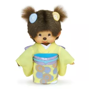 256365 Monchhichi S Größe Plüsch Japan Kimono Chrysantheme Mädchen ~ RAR ~ =^.^= - Bild 1 von 4