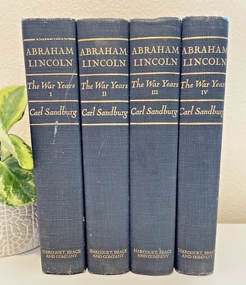 Abraham Lincoln : The War Years - 4 Volume Set - Carl Sandburg 1939 Hardback Foto 1 de 4
