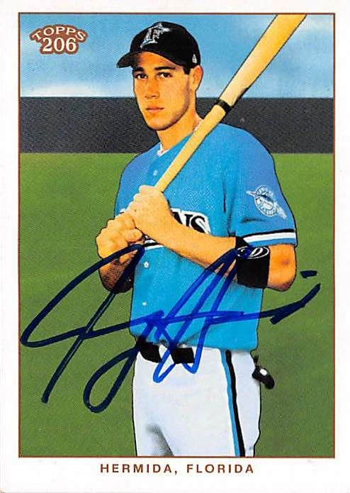 Jeremy Hermida autographed baseball card (Marlins) 2003 Topps 206#424 Rookie - Image 1 of 1
