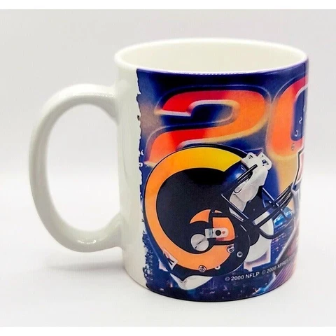 Vintage 2000 St. Louis Rams Tennessee Titans Super Bowl XXXIV Coffee Mug Cup NFL Cover