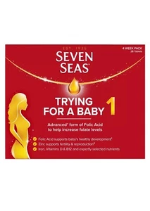 Seven Seas Trying for A Baby 1 - 28 Tablets- 4 WEEK PACK FOLIC ACID New Long Exp - Picture 1 of 1