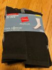 Big & Tall Hanes Premium 10er-Pack Kissen Crew Socken schwarz grau Schuhgröße 12-14