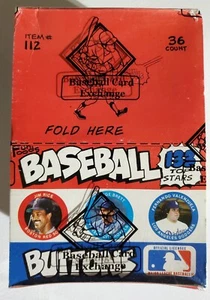 Vintage 1984 Fun Foods Baseball Buttons Unopened Box BBCE Authenticated Wrapped - Picture 1 of 6