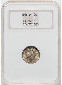 1936-D Mercury Dime 10C MS66 Full Bands NGC - Picture 1 of 2