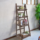 4 Tiers Foldable Corner Ladder Shelf Bookcase Display Storage Plant Stand Rack