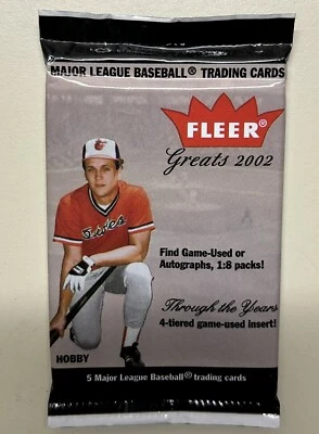 2002 Fleer Greats MLB Major League Baseball Factory Sealed Hobby Pack - Image 1 of 2