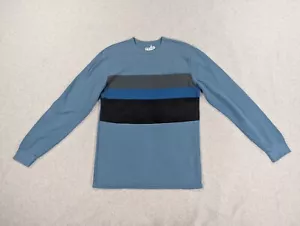 Volcom Shirt Mens Large Blue Waffle Knit Tee Sports Surf Y2K 90s Cotton - Picture 1 of 11