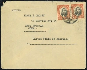 Chile Santiago 40c Postage Latin America 1917 Cover to East Norwalk USA - Picture 1 of 2