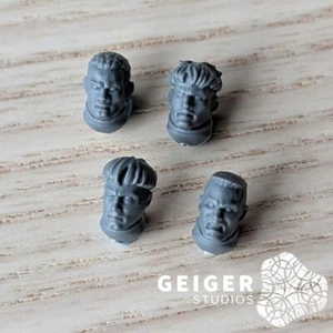 40K Space Marines Bits | Black Templar Crusader Squad | Neophyte Scout Heads 4pc - Picture 1 of 1
