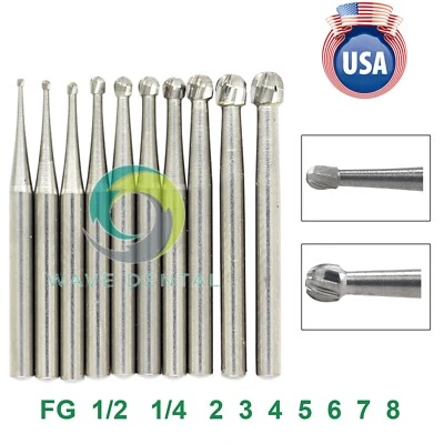 Carburo de tungsteno operativo dental US Wave FG redondo FG 1/4 1/2 2 3 4 5 6 7 8# Foto 1 de 4
