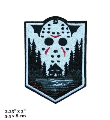 Jason Voorhees Friday The 13th Horror Movie House Logo Embroidered Iron On Patch - Image 1 of 3
