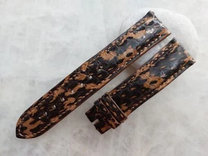19mm/18mm Brown Python Print Leather Watch Strap Band - Picture 1 of 1