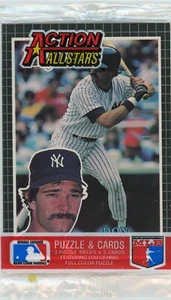 Donruss Action All-Stars 1985 Don Mattingly Top Reggie Jackson espalda sin abrir - Imagen 1 de 6