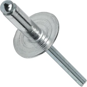 Large Flange Pop Rivets 3/16" x 1/4" Aluminum Body Steel Mandrel (6-4) Qty 50 - Picture 1 of 7