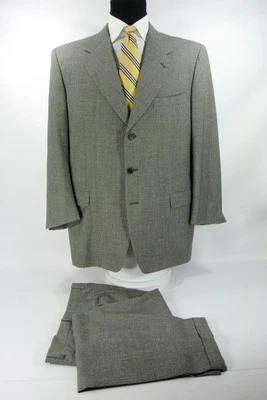 Canali Italy 3 Btn Men's Suit Jacket Pants Gray Black Stripes Wool 44 R - Image 1 of 4