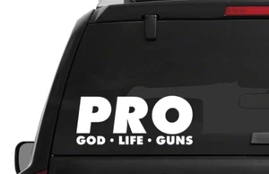 PRO God Life Guns Vinyl Decal Window Bumper Sticker Jesus 2A Christian Gun - Foto 1 di 19