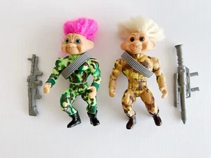 1992 Troll Force Action Figures Soldier Desert Patrol Jungle Fighter TNT - Picture 1 of 2