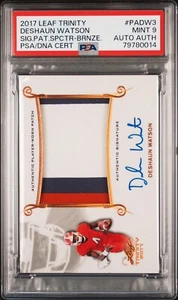 Deshaun Watson PSA 9 AUTO RPA 2017 Leaf Trinity 3 Color Patch Rookie RC POP 1 🔥 - Picture 1 of 2