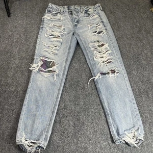Parche de lentejuelas American Eagle para mujer talla 6 regular DistresseLight lavado mamá - Imagen 1 de 17