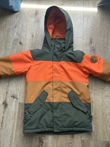 Burton Coat Size Medium Kids Runs Big Green Orange And Brown - Picture 1 of 9