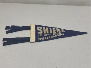 Antique Sm RARE Pennant Wool Vintage SHIEKS JR. HI-Y CLUB SPORTSMANSHIP Early - Picture 1 of 11
