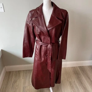 American-vintage Women's Burgundy and Brown Coat - Picture 1 of 8