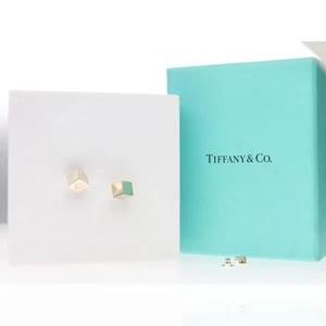 Pendientes Tiffany and Co Cubo Cuadrados Plata 925 Auténticos con Caja - Imagen 1 de 6