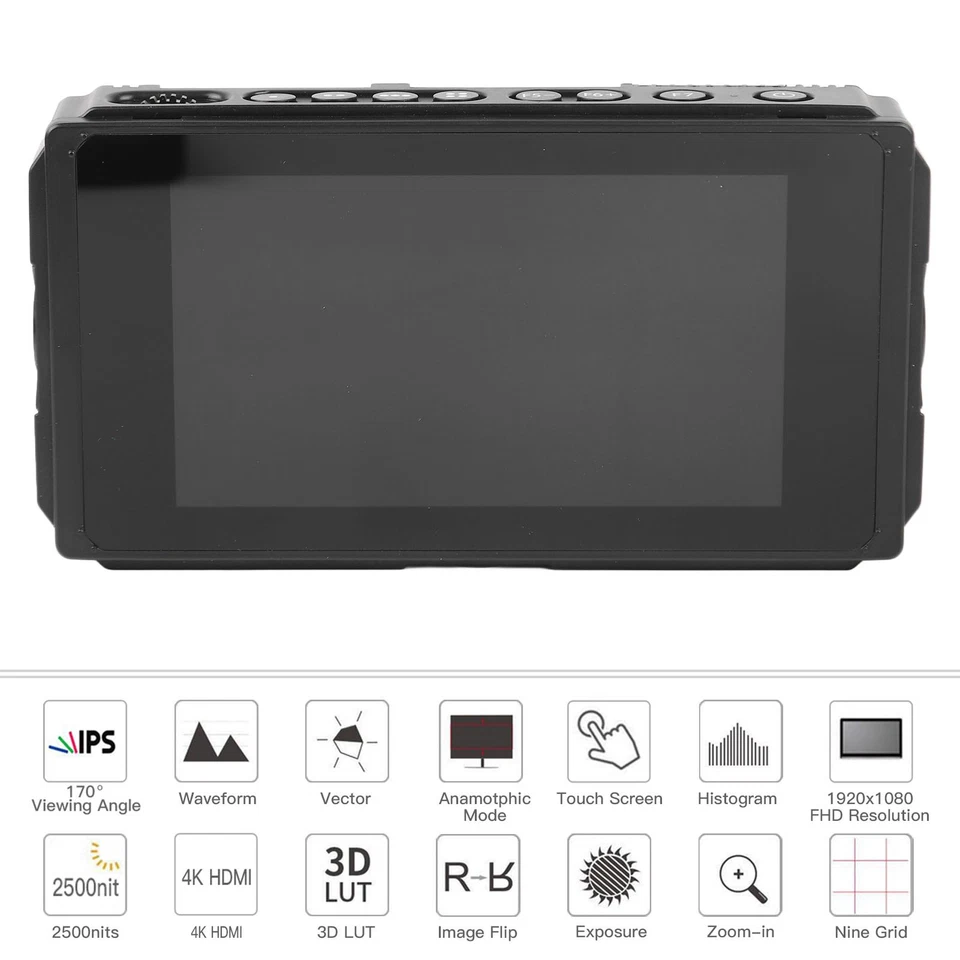 FOTGA E50 HD Multimedia Interface Touch Screen Camera Field Monitor 2500nit 4K H - Image 1 of 4