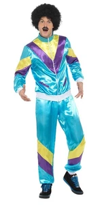 Smiffys 80s Height of Fashion Shell Suit Costume, Blue (Size XL) - Picture 1 of 4