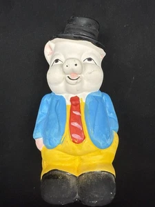 Mr. Schwein Münze Sparschwein Keramik anthropomorphe Figur "Business Hobo" Anzug Vintage - Bild 1 von 9