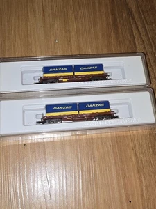 Märklin Z Scale Mini-Club Huckepackwagen “Danzas” Piggyback Flat Cars – Lot of 2 - Picture 1 of 4