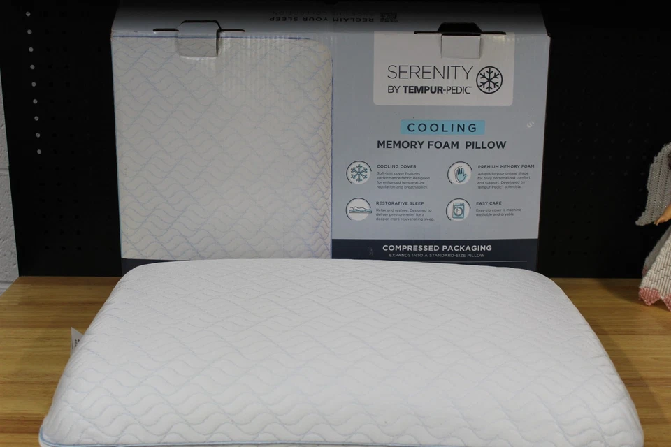 SERENITY by Tempur-Pedic Cooling Memory Foam Pillow-Standard-NEW - Image 1 of 1